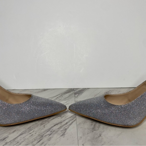 Stuart Weitzman Leigh 75 Sliver Sparkle Pump 9B - Picture 6 of 14